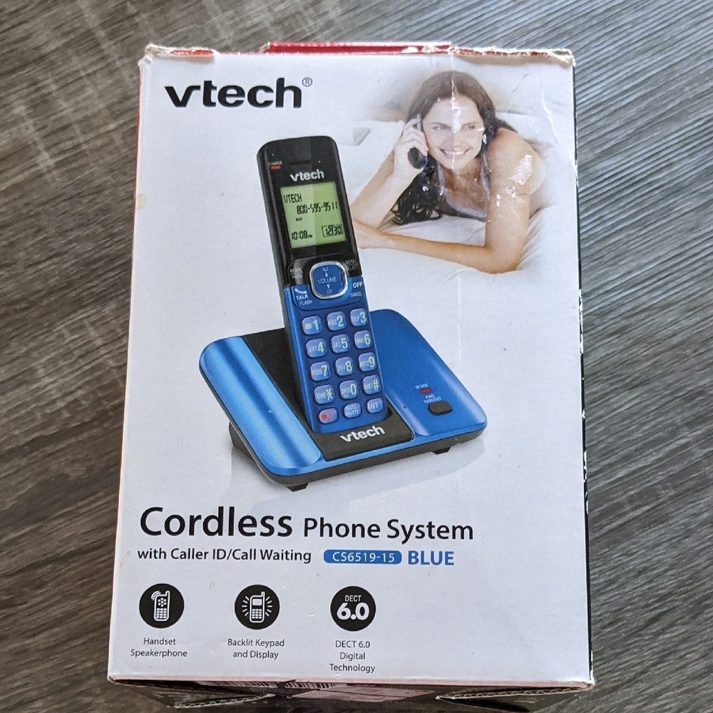Digital Answering VTech CS6929-15 Blue Cordless Telephone DECT 6.0 Caller ID